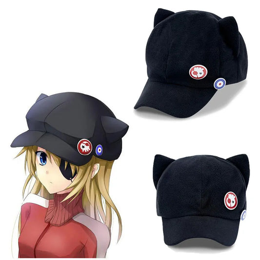 Shikinami Asuka Rangure Soryu Cat Ear Hat Peak Cap Cartoon Baseball Cap Anime Cosplay Costumes Accessories Gifts