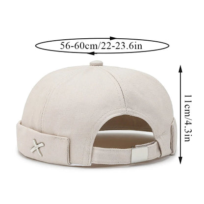 Vintage Dome Hat Mens Melon Beanie Cap Solid Color Docker Hat Unisex adjustable Winter Hat for Women men Bonnet Beanies