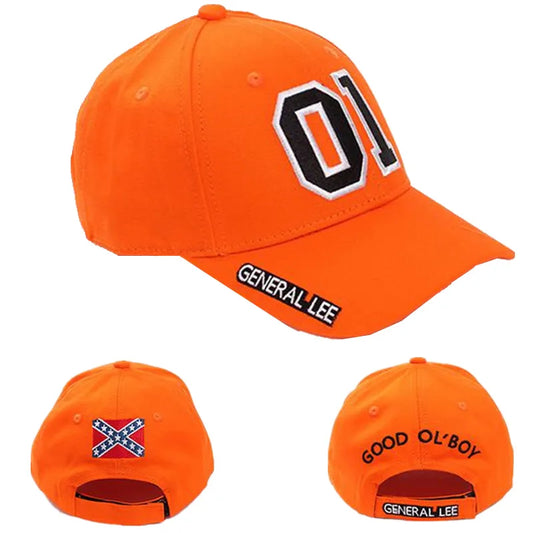 General Lee 01 Cosplay Hat Embroidery Unisex Cotton Orange Good OL' Boy Dukes Adjustable Baseball Cap Accessories Sunhat Gift