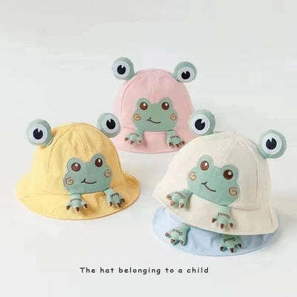 Baby Bucket Hat 2023 New For Kids Spring Outdoor Boys Girls Sun Hat Summer Cute Flog Toddler Children's Fisherman Cap Cotton