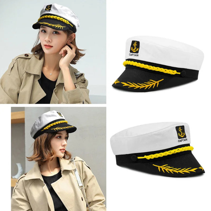 Adult Yacht Sailor Captain Hat Adjustable Men's and Women's Party Hat Makeup Ball Dressing Event Excellent Stylish Accessories