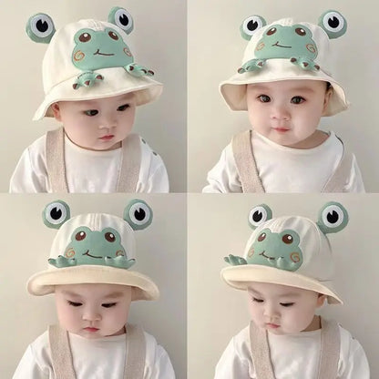 Baby Bucket Hat 2023 New For Kids Spring Outdoor Boys Girls Sun Hat Summer Cute Flog Toddler Children's Fisherman Cap Cotton