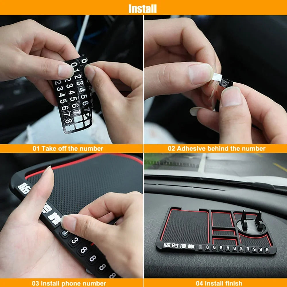 Silicone Car Anti-Slip Mat Auto Phone Holder Non Slip Sticky Anti Slide Dash Phone Mount Parking Number Card Car Pad Mat Gadget
