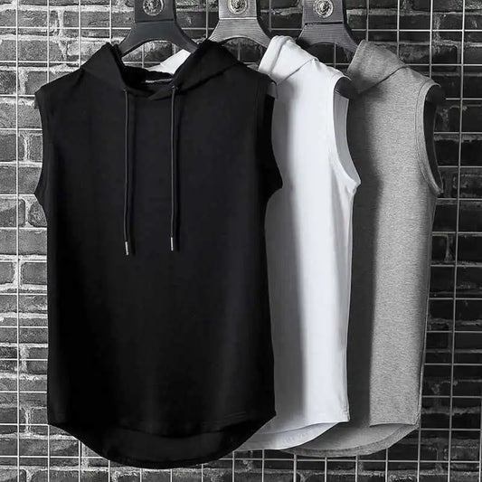 Solid Color 2023 Brand New Men's Tank Tops Vest Sleeveless Tees For Male Hooded Man Vests Tops Hip Hop Men Tank Top T shirt